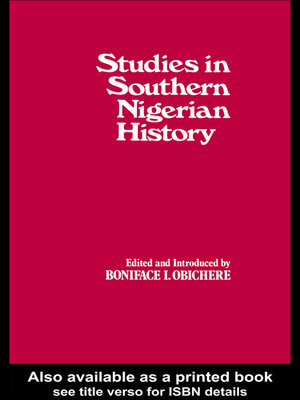 cover image of Studies in Southern Nigerian History